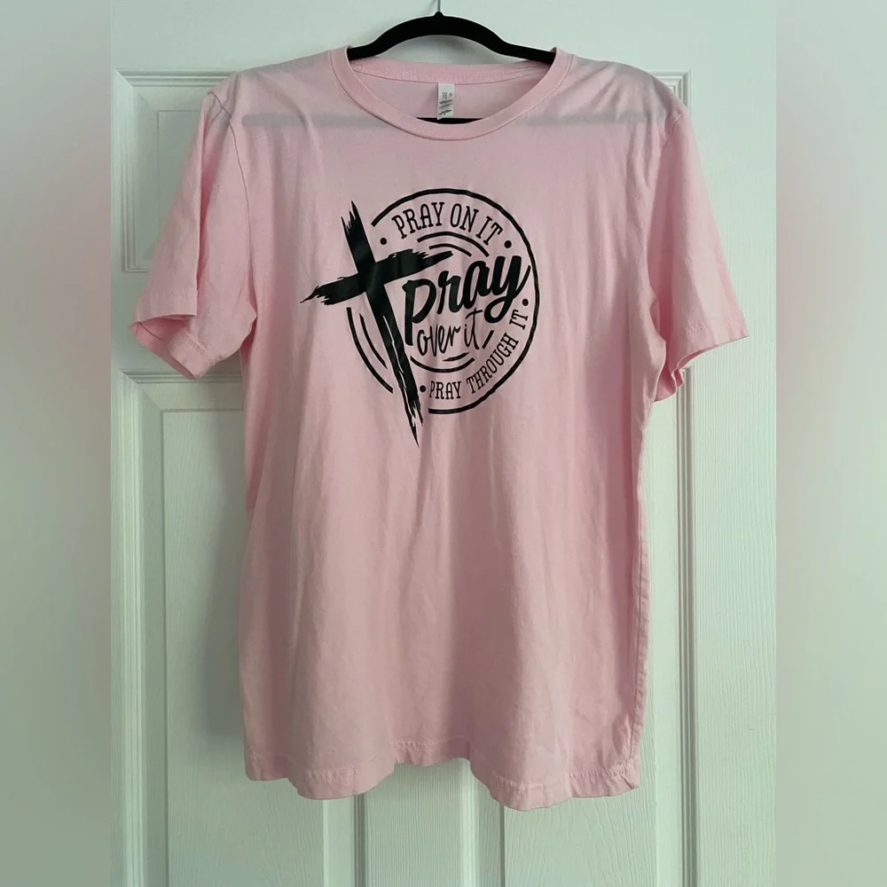 Bella Canvas Pink Short Sleeve Tee with Graphic Design - Picture 1 of 4